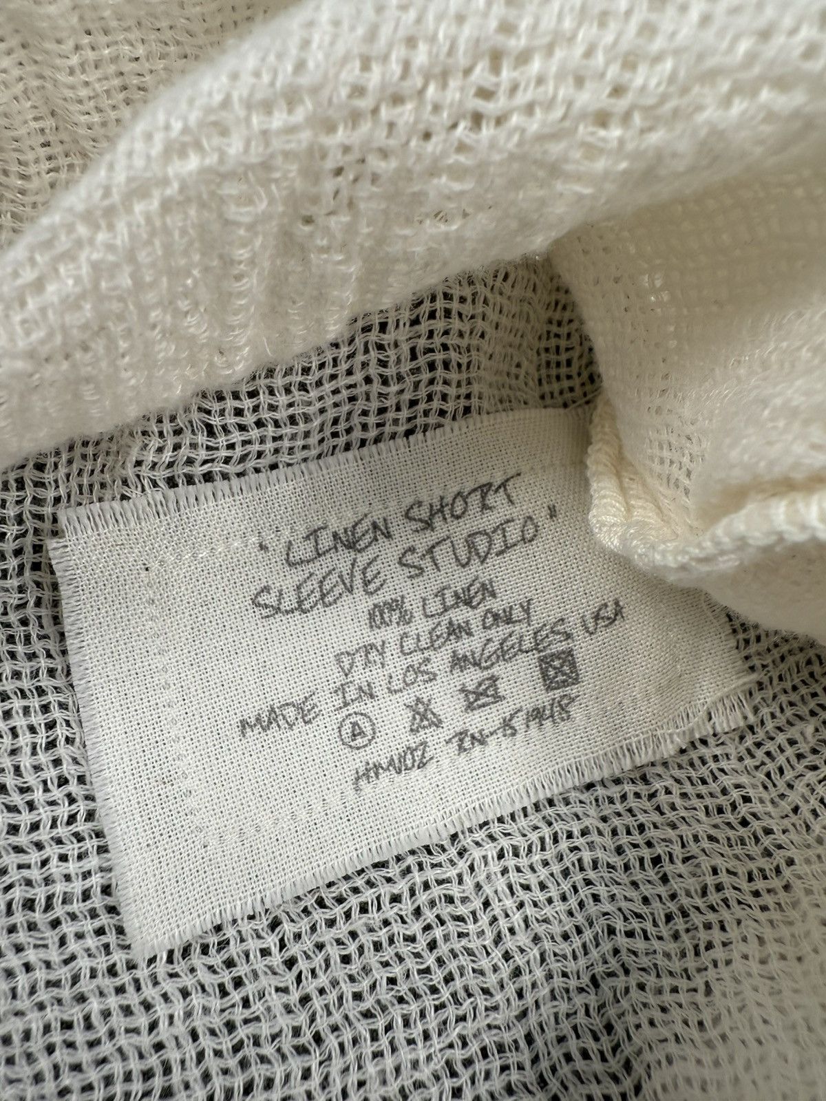 Greg Lauren Ivory Mesh Short Sleeve Shirt Size US L / EU 52-54 / 3 - 4 Thumbnail