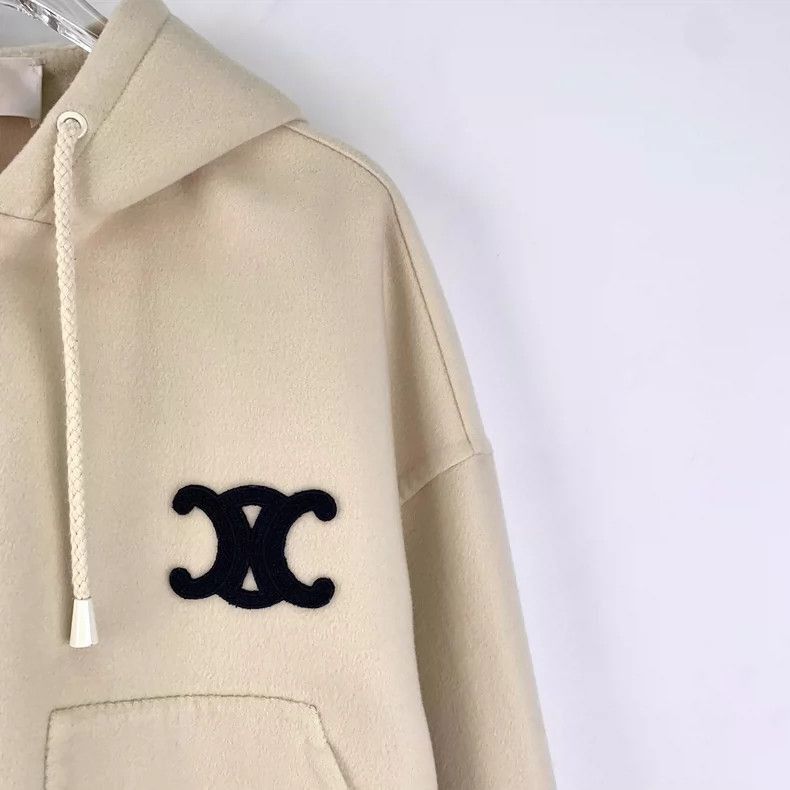 Celine Celine Beige Hooded Embroidered Jacket Size S / US 4 / IT 40 - 3 Thumbnail