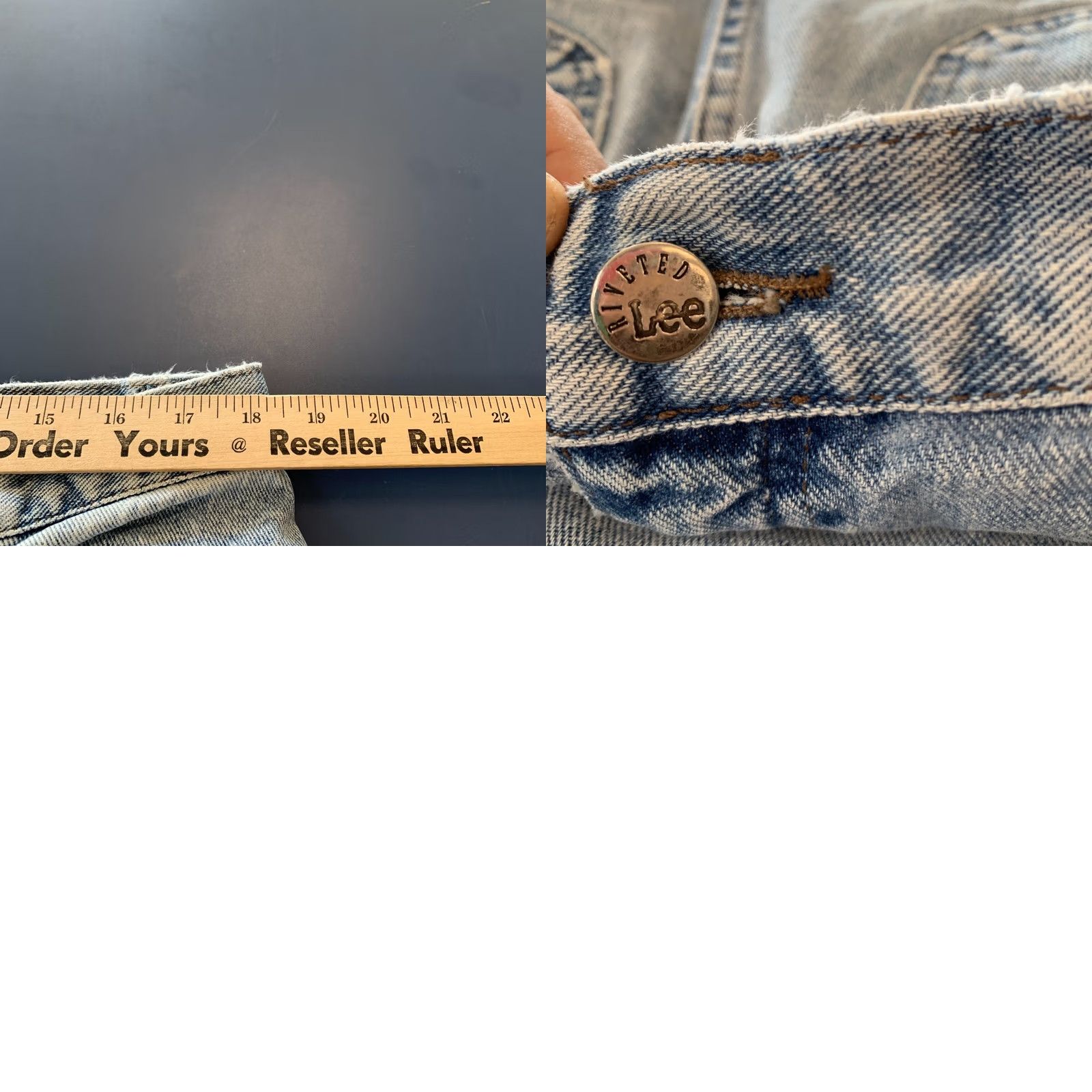 Lee Vintage LEE Riveted Blue Denim Jeans Womens Size 18 Fits 35x29.5 Tapered USA Size 40" / US 18 - 10 Thumbnail