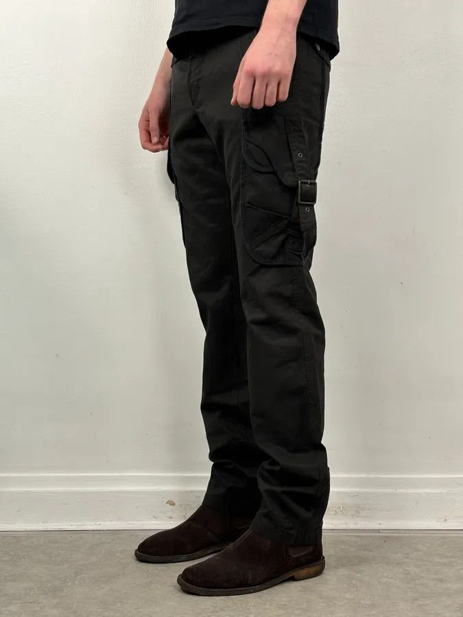 Just Cavalli 2000s Cavalli Black Avant-Garde Cargo Pants Size US 32 / EU 48 - 3 Thumbnail
