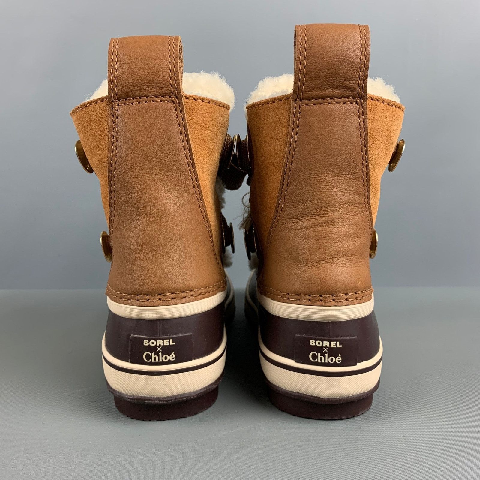 Chloe CHLOE Size 6.5 Beige Brown Suede Mixed Materials Boots Size US 6.5 / IT 36.5 - 3 Thumbnail
