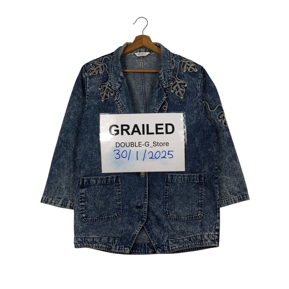 Japanese Brand 📌Vintage Denim Jacket Mireille Embroidery Issey Miyake Size US L / EU 52-54 / 3 - 1 Thumbnail