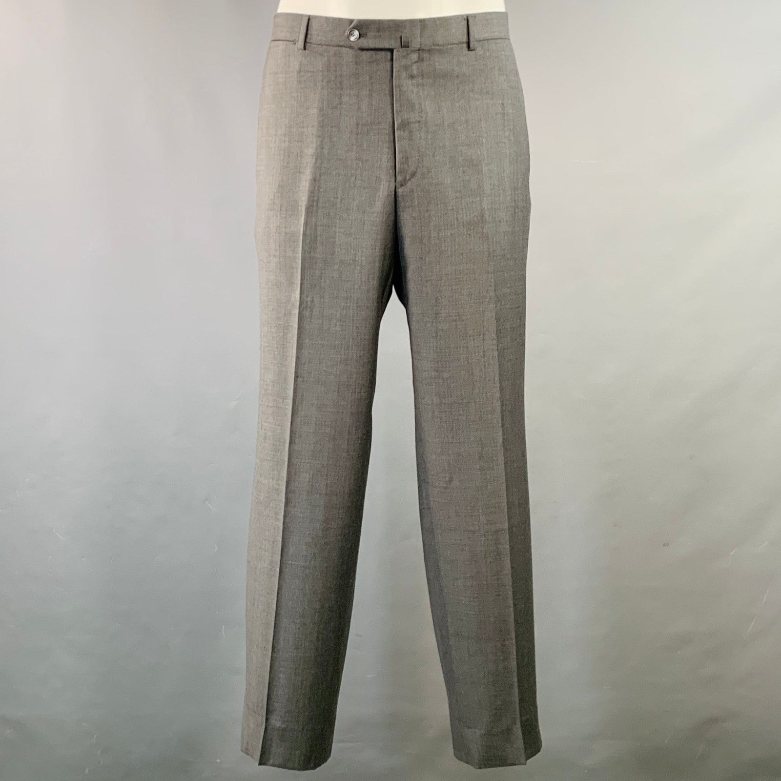Isaia ISAIA Size 46 Regular Grey Slate Wool Notch Lapel Suit Size 46R - 4 Thumbnail
