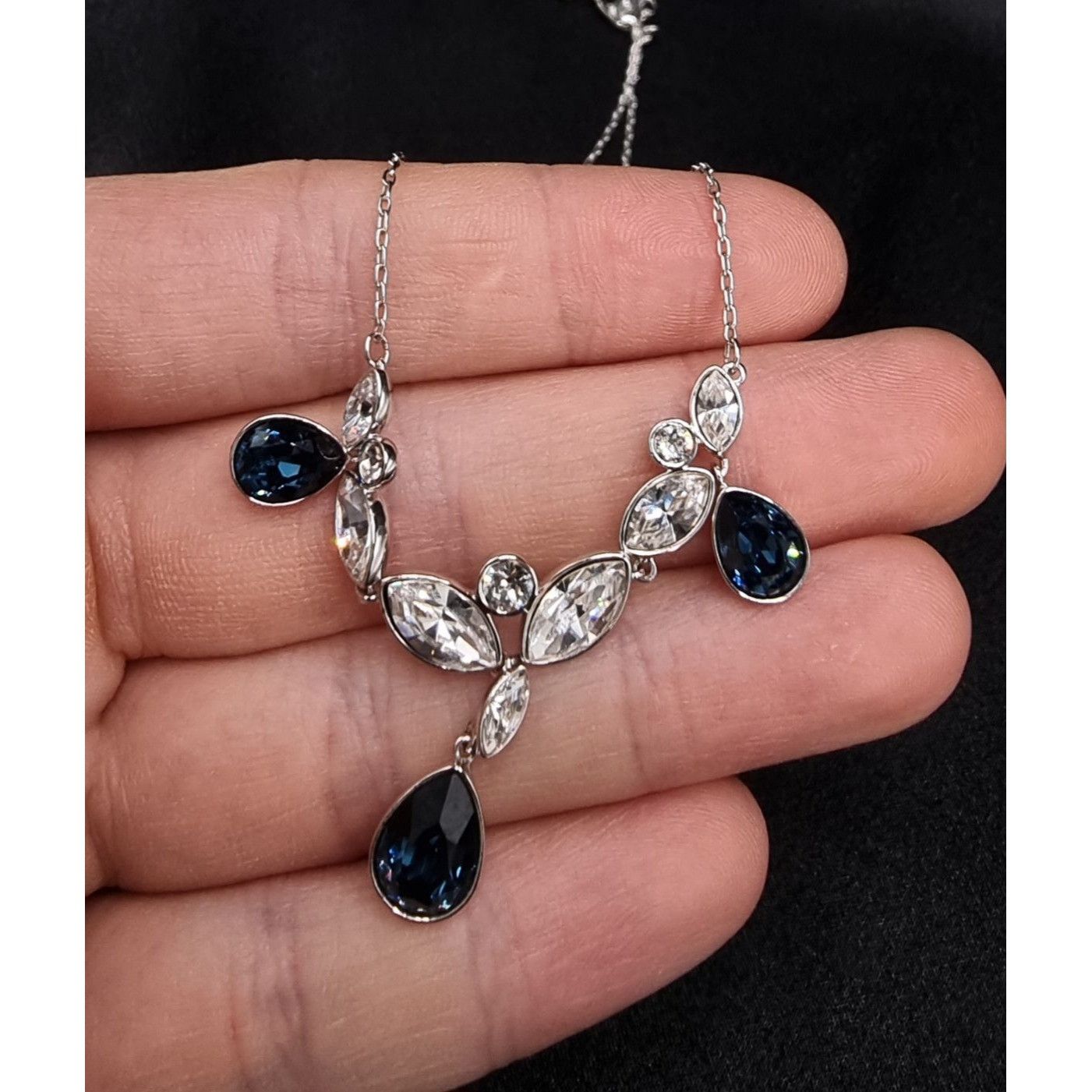 Swarovski Rare Find Swarovski Silver-Tone Necklace With Blue & Clear C Size ONE SIZE - 5 Thumbnail