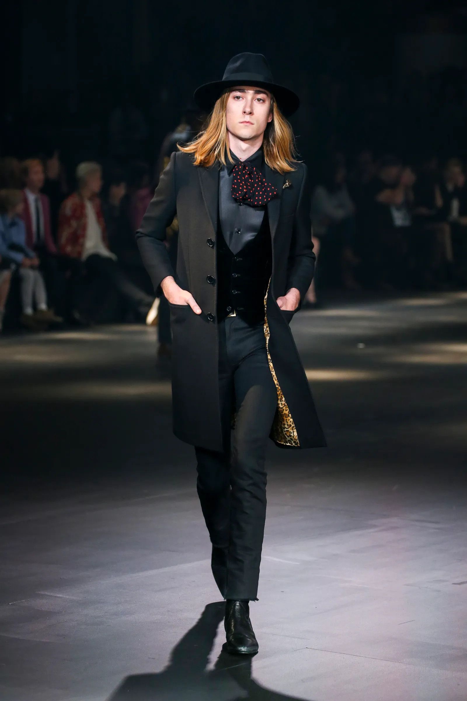 Hedi Slimane × Saint Laurent Paris SLP FW16 VELVET COLLAR COAT with Leopard Lining Size US S / EU 44-46 / 1 - 8 Thumbnail