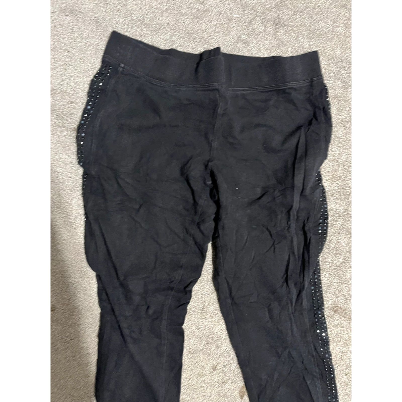 Express Express Leggings Women Black Medium Ankle Stretch Studded Activewear Pants Size 32" / US 10 / IT 46 - 2 Thumbnail
