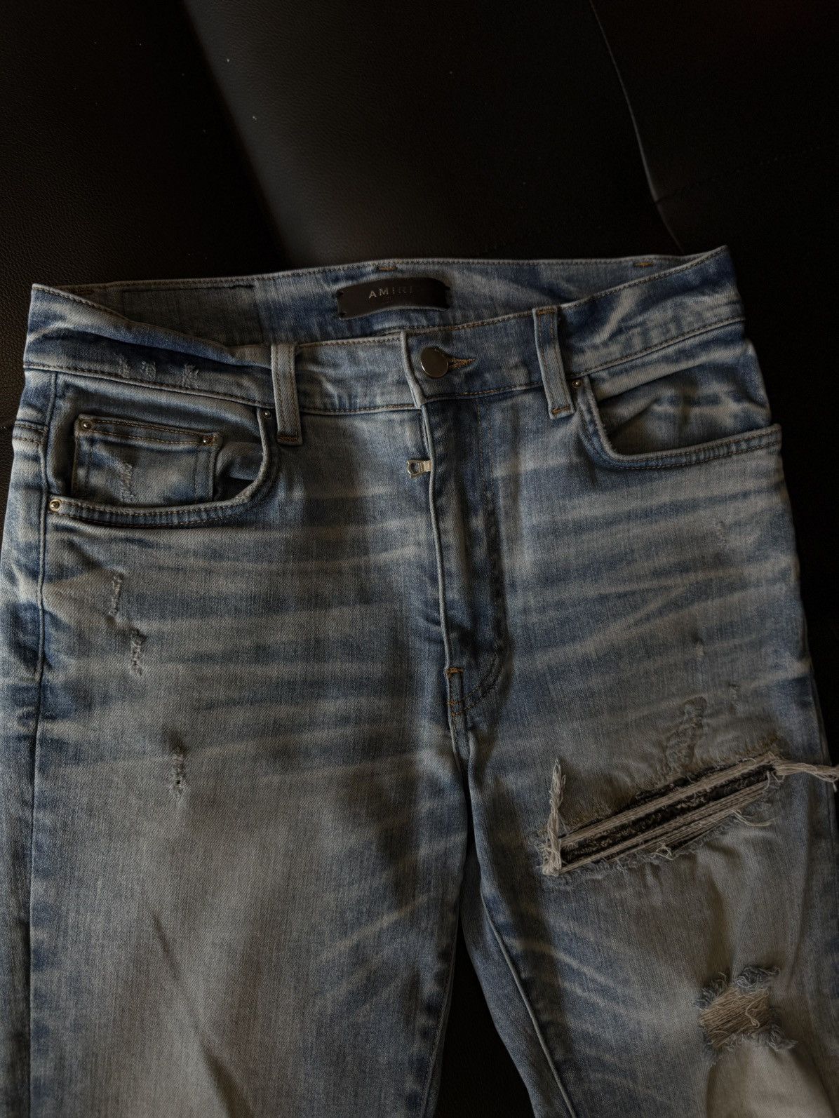 Amiri Amiri Blue Jeans Black Bandanna Patch Size 31 Flawless 🧼 Size US 31 - 7 Thumbnail