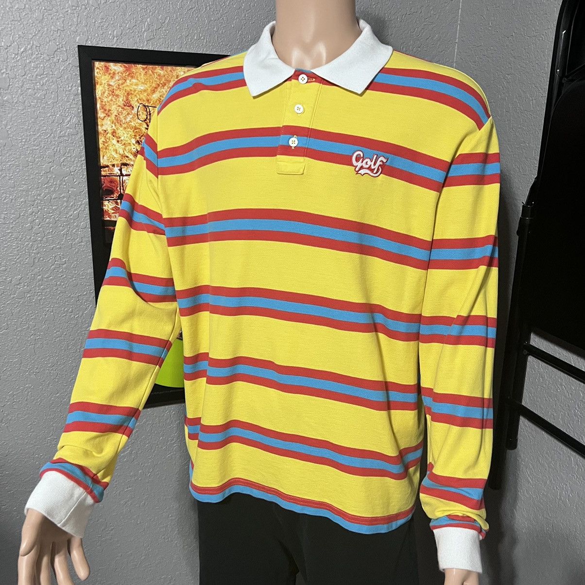 Golf Wang Golf Wang Cursive long sleeve solid polo Grailed