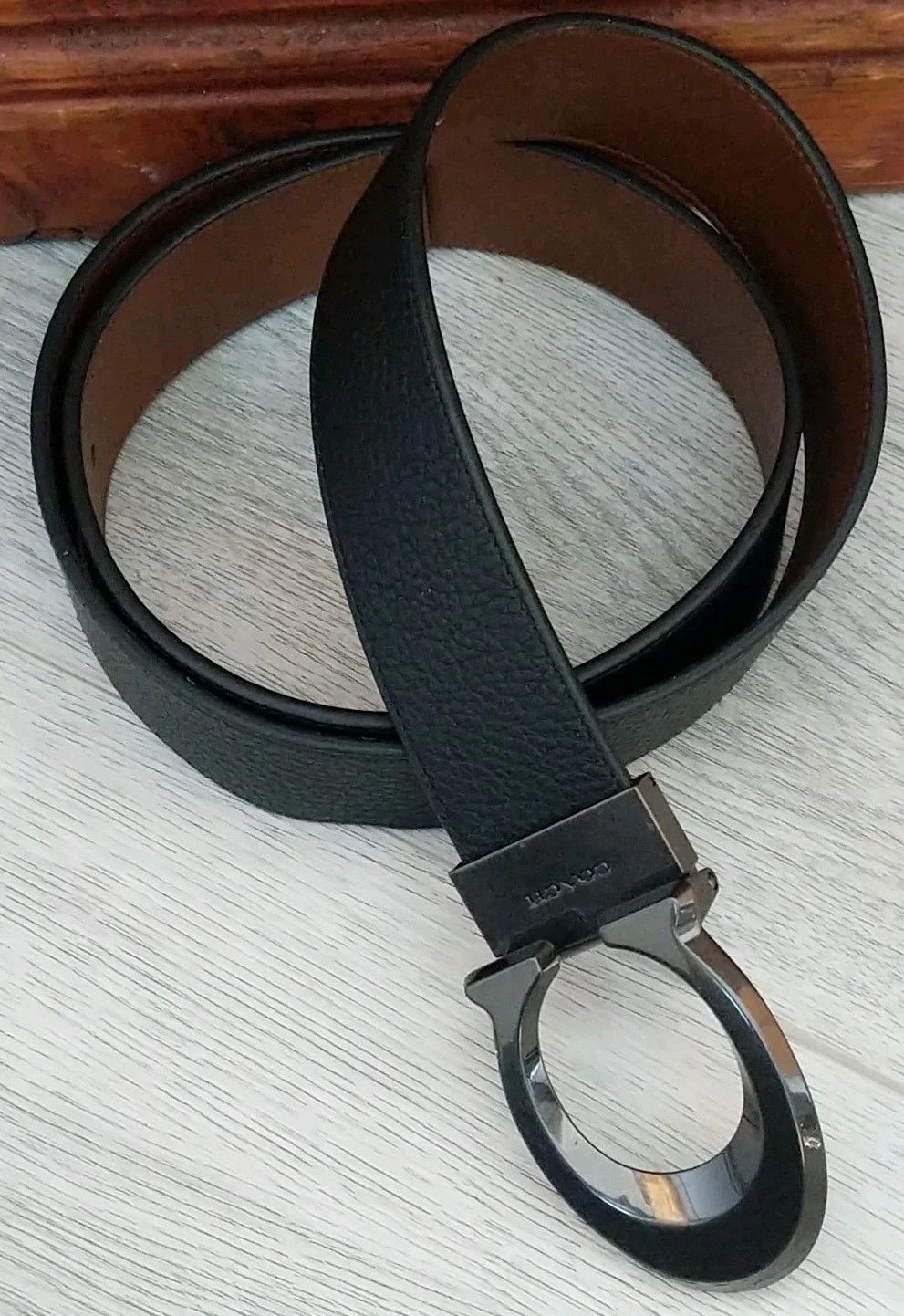 Coach Coach Men's Reversible Belt Plaque Black/Brown Leather Size 36 - 12 Thumbnail