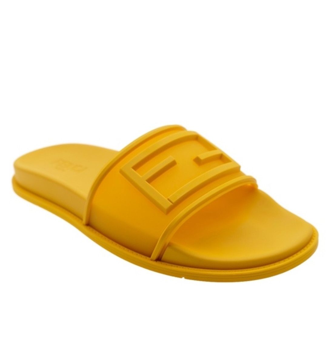 Fendi Fendi Yellow Rubber FF Sandals US 9/UK 8 Made in Italy New Size US 9 / EU 42 - 2 Thumbnail