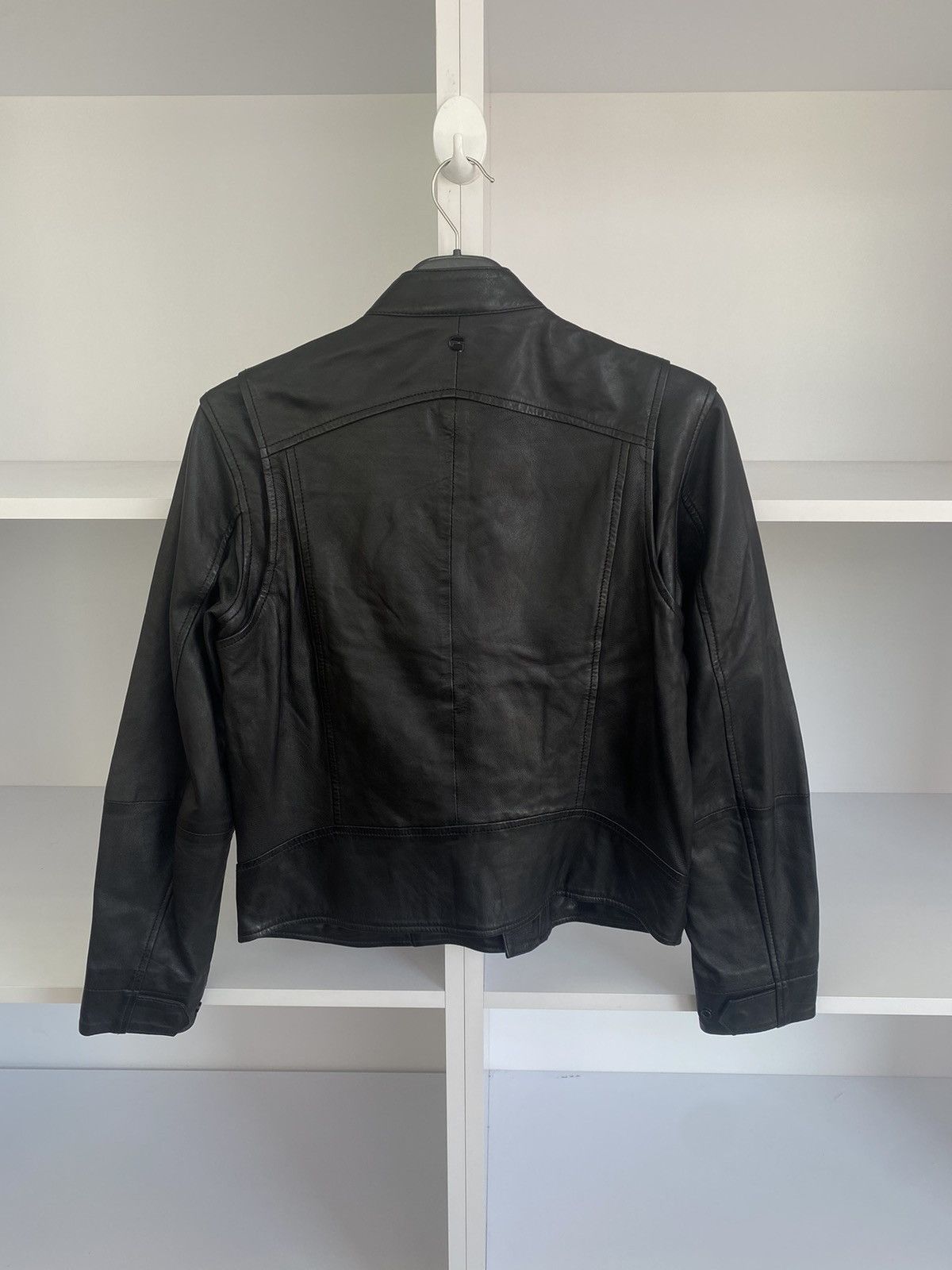 G-Star × Vintage Vintage G Star Raw Leather Hybrid Slim Biker wmns jacket Size M / US 6-8 / IT 42-44 - 10 Thumbnail