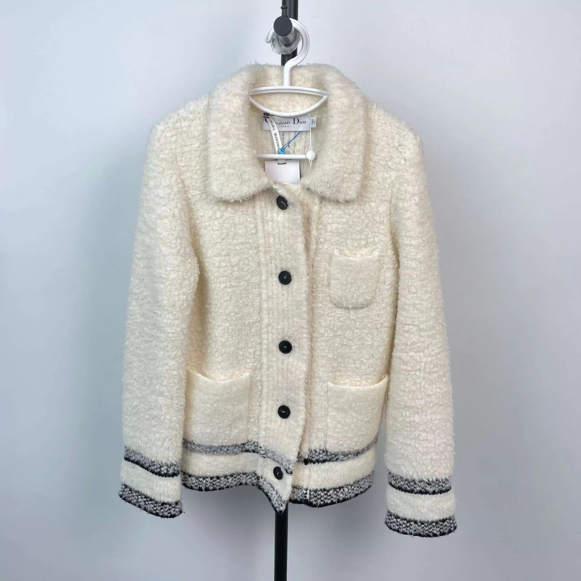 Dior Dior Lamb Wool Coat White XS Size XS / US 0-2 / IT 36-38 - 1 Thumbnail