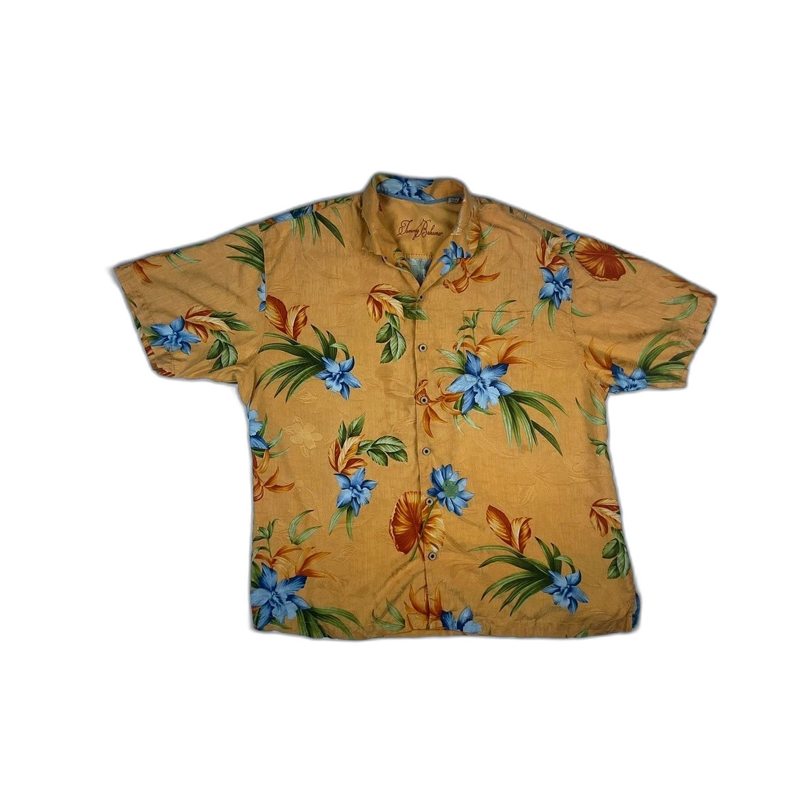 Tommy Bahama Tommy Bahama Mens Large Silk Hawaiian Shirt Tropical Floral Size US L / EU 52-54 / 3 - 1 Thumbnail