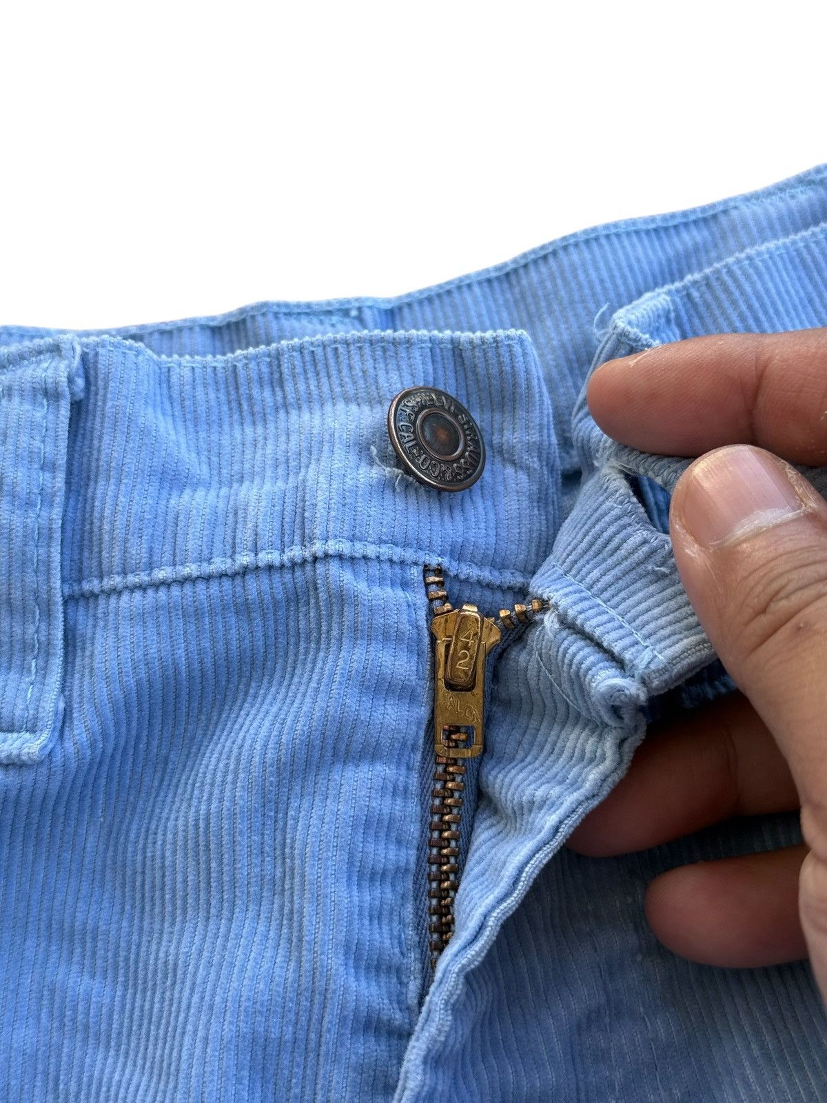 Levi's Vintage 1970s Levis Blue Corduroy Flare Pants Size US 30 / EU 46 - 5 Thumbnail