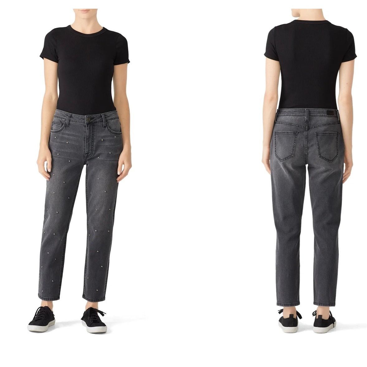 Joie JOIE Washed Onyx Pereh Studded Jeans Charcoal size 28 Size 28" / US 6 / IT 42 - 1 Thumbnail