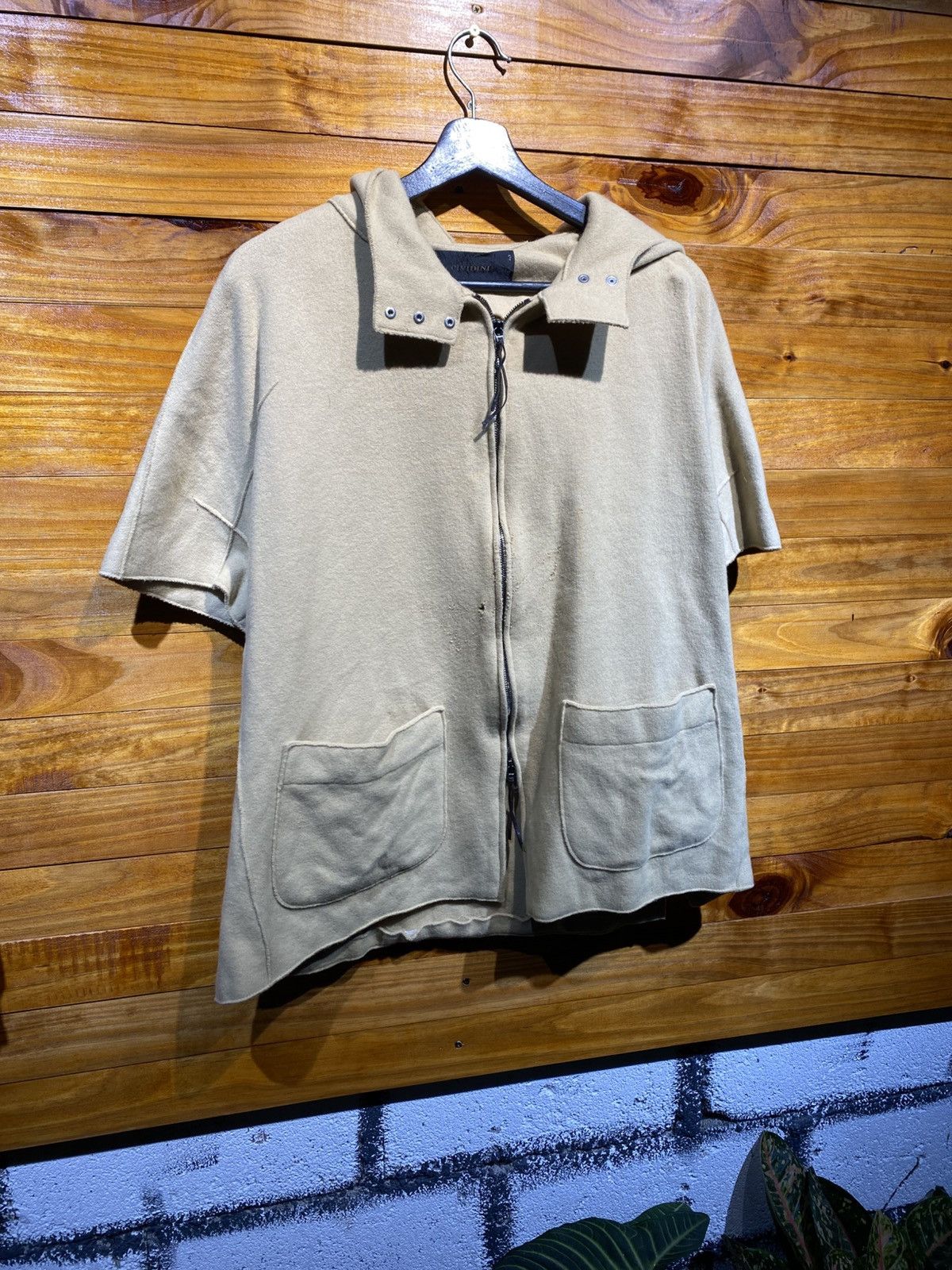 Designer Cividini Italy Beige Short Sleeve Hoodie Jacket – Women’s Size M / US 6-8 / IT 42-44 - 5 Thumbnail