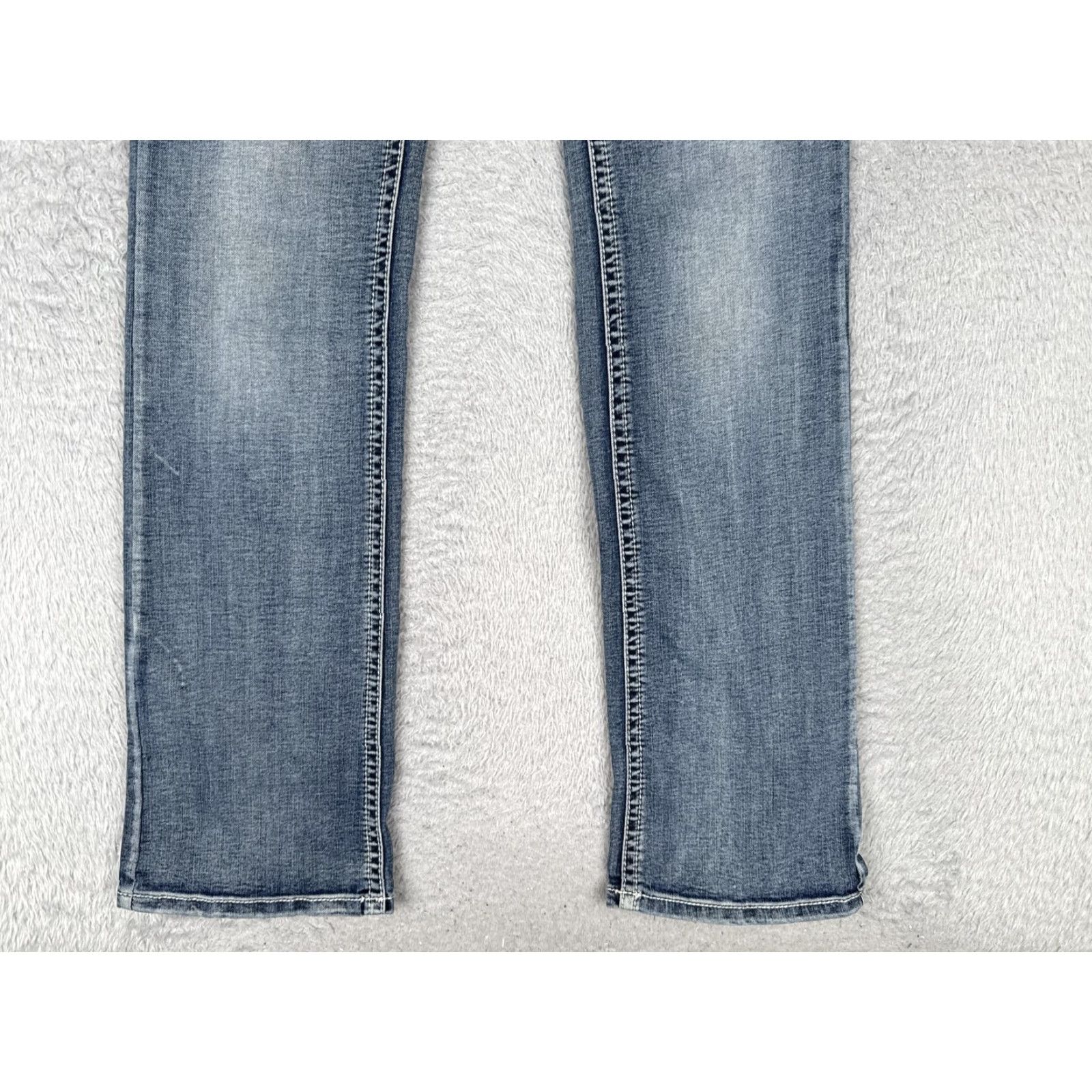 Vintage Cedar Rose Jeans Womens Bootcut Blue 27 Low Rise Stretch Denim 27x32 Rhinestone Embroidered Pockets Size 27" / US 4 / IT 40 - 2 Thumbnail