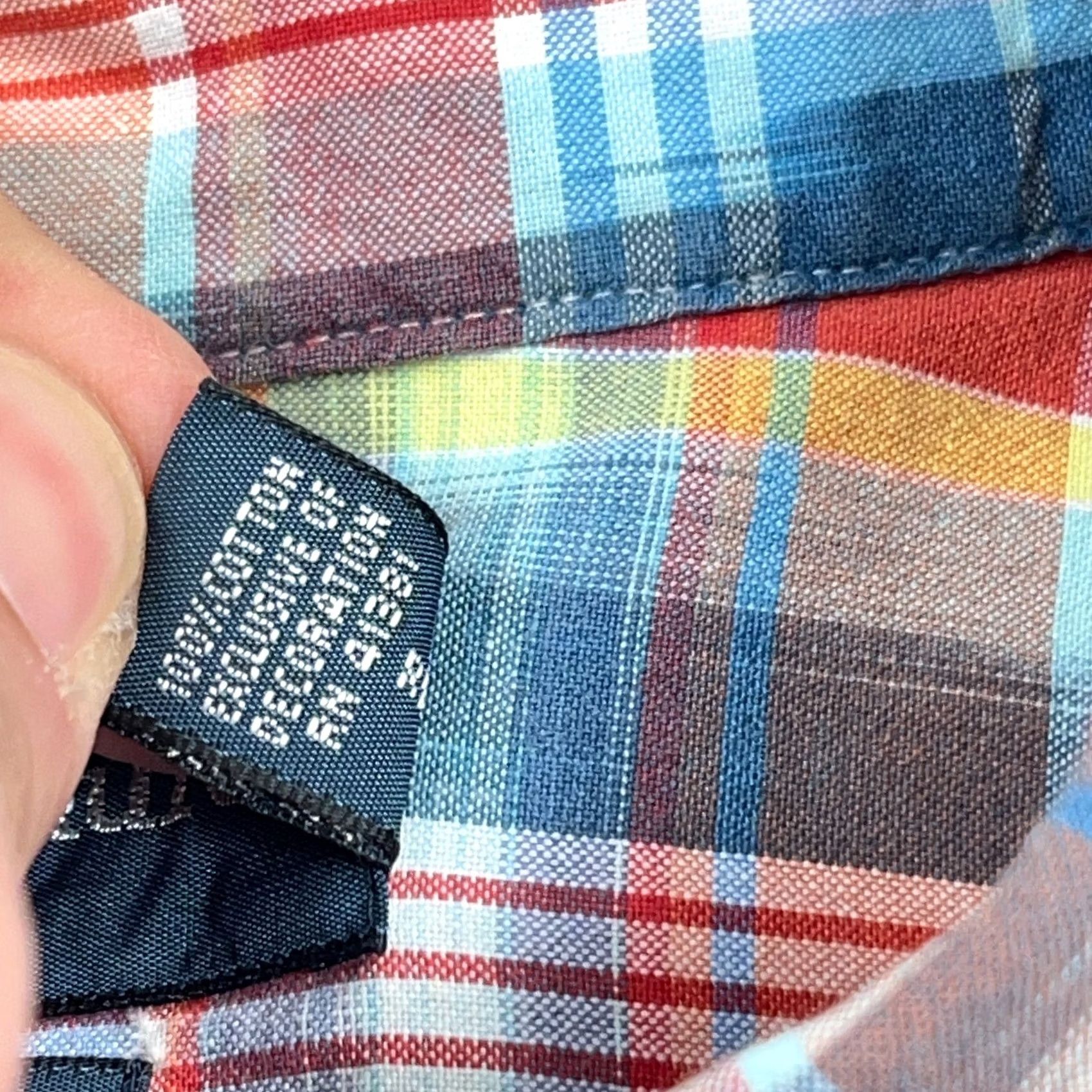 Polo Ralph Lauren VINTAGE Polo Ralph Lauren Shirt Men XL Red Blue Button Up Southwestern Aztec Madras Size US XL / EU 56 / 4 - 5 Thumbnail