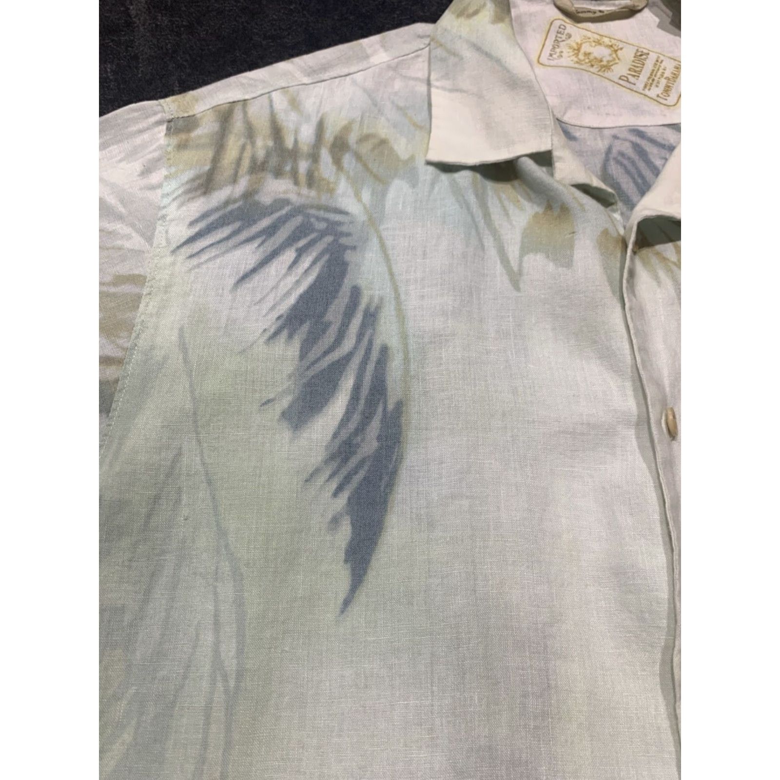 Tommy Bahama VINTAGE Tommy Bahama Men's Linen Shirt M Short Sleeve Aloha Paradise Island Floral Casual Summer Beach Mens Size US M / EU 48-50 / 2 - 6 Thumbnail
