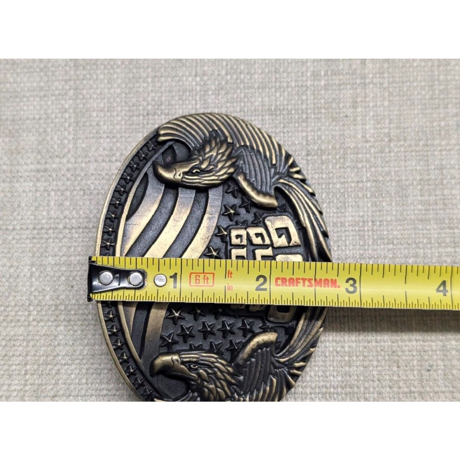 Vintage VINTAGE Montana Silversmiths Belt Buckle BRASS Heavy Eagle USA Men Buckle 1.5 in Size ONE SIZE - 6 Thumbnail