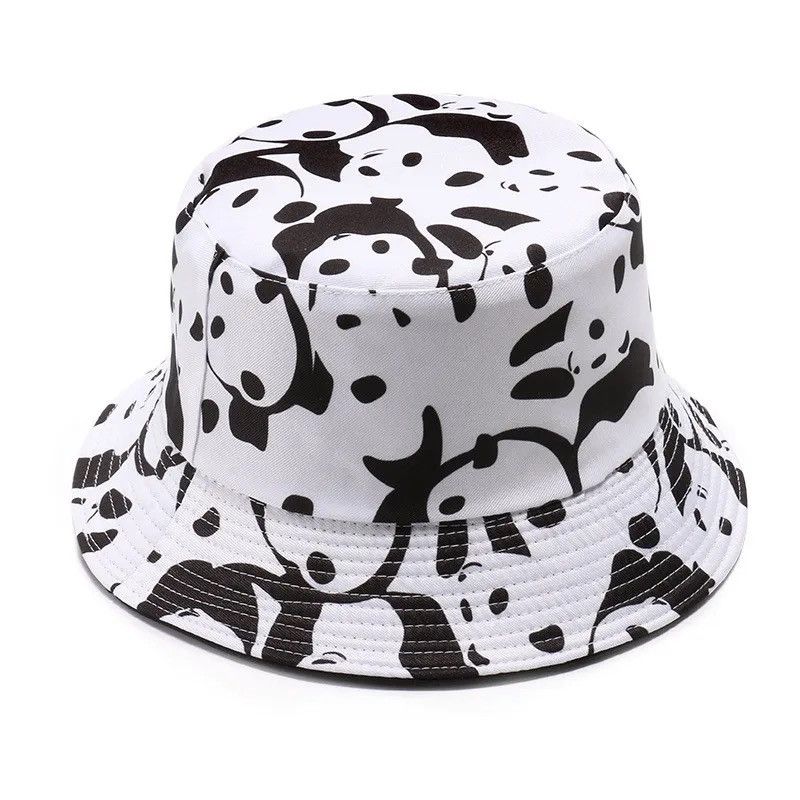 Japanese Brand Double Sided Panda Printed Casual Bucket Hat Summer Cap Hat Size ONE SIZE - 1 Thumbnail