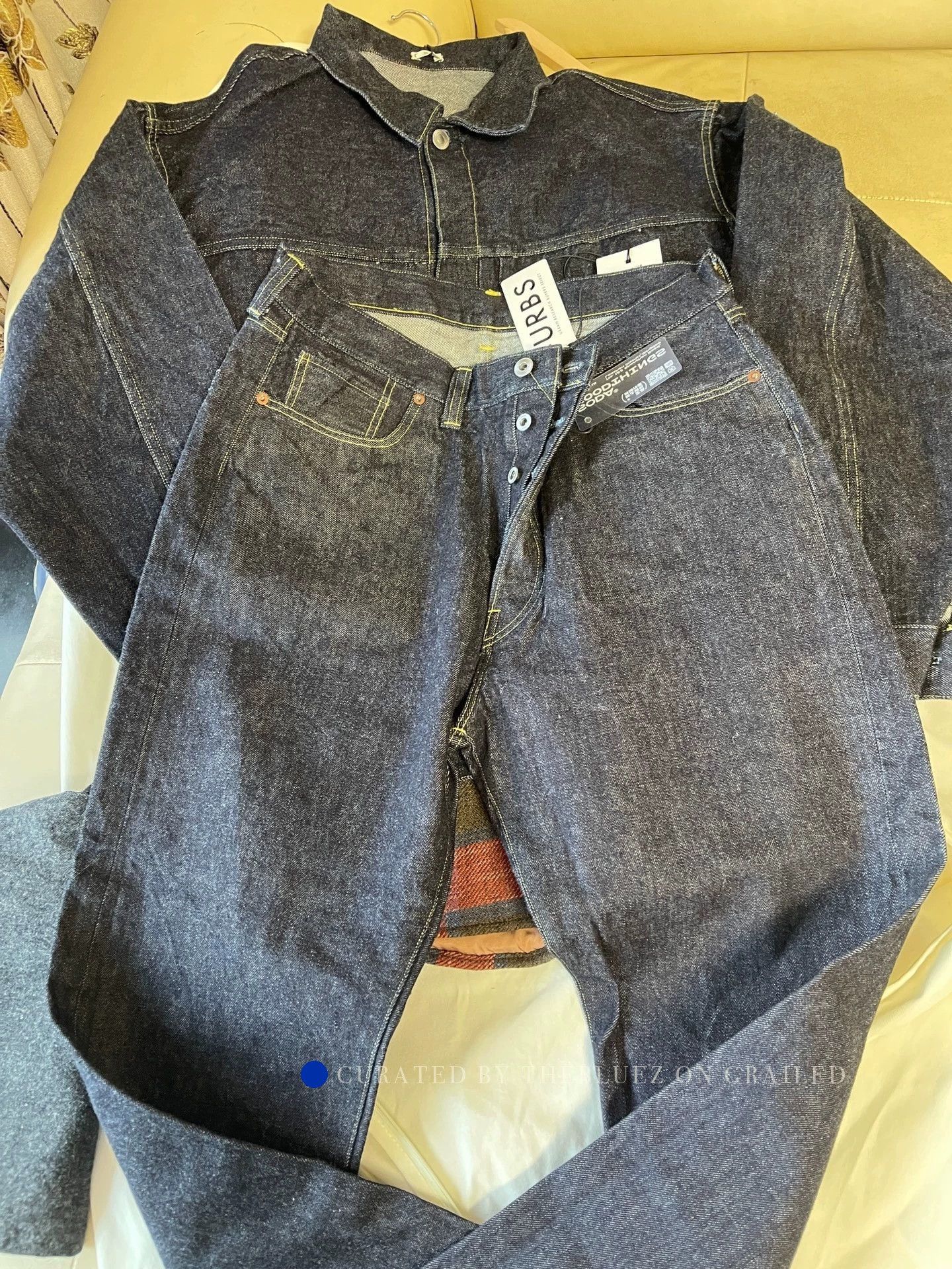 A.PRESSE Wide-Leg Washed Denim Pants in Blue Size US 30 / EU 46 - 1 Thumbnail