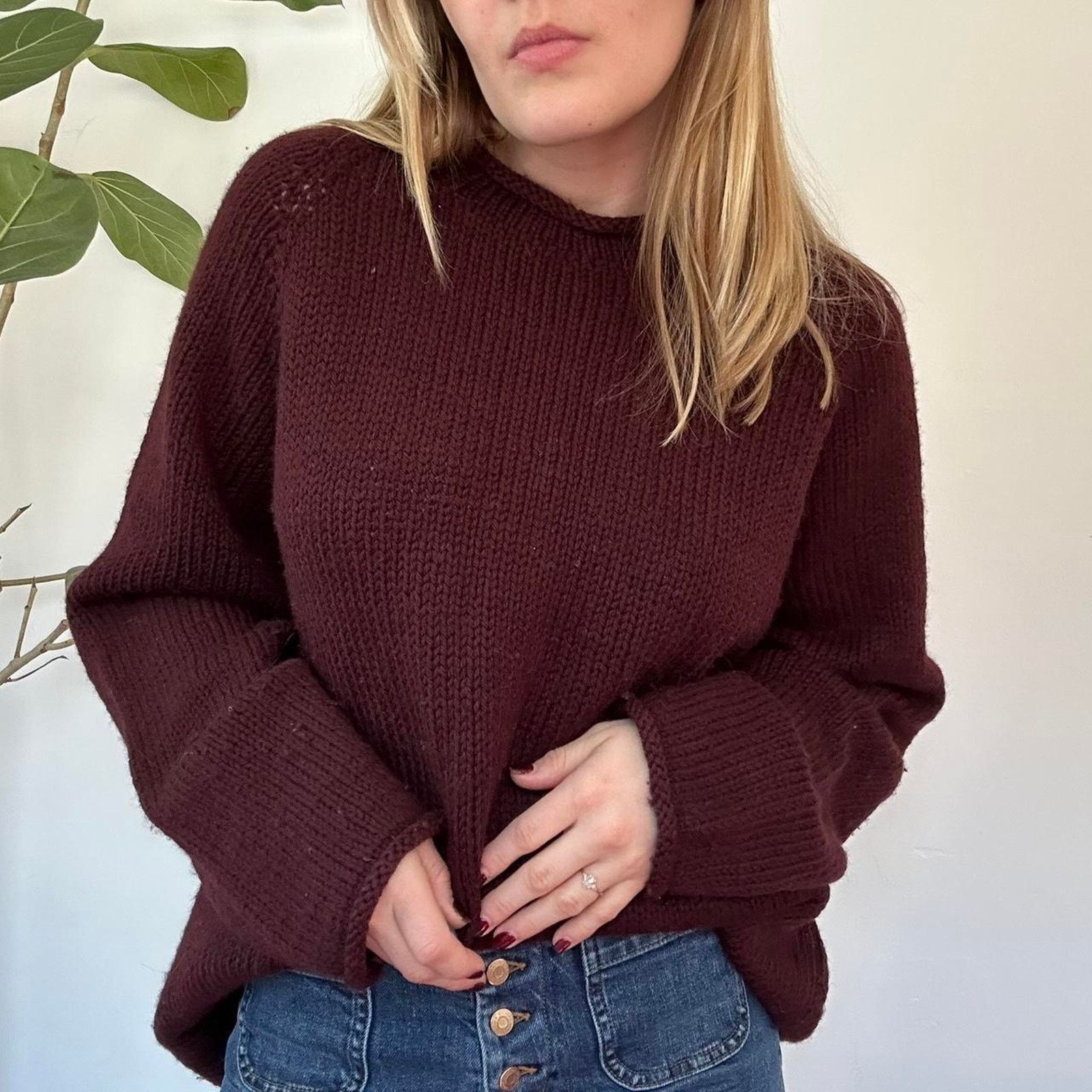 Other Oversized Handmade Maroon Sweater Size S / US 4 / IT 40 - 1 Thumbnail
