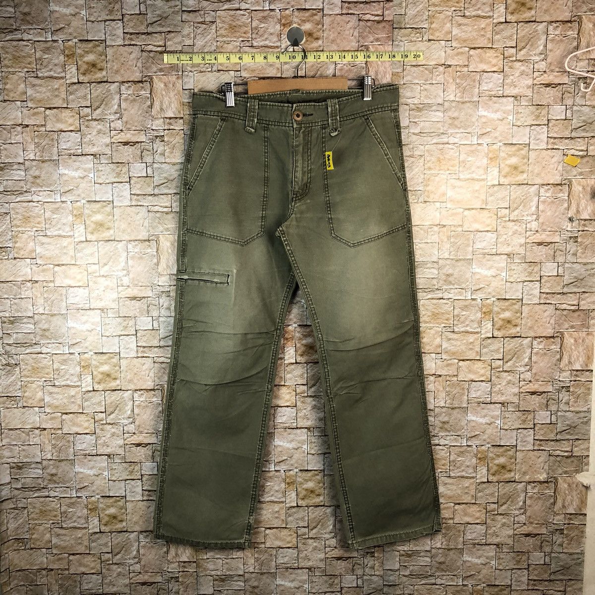 Faded Glory × Japanese Brand Twenty Works Green utility tactical Cargo Pants #A1143 Size US 31 - 1 Thumbnail