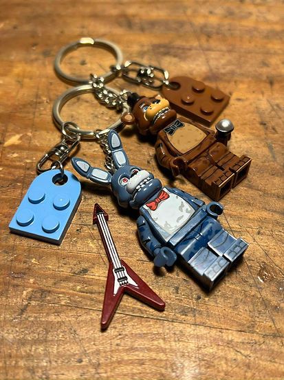 Cartoon Network FNAF Bonnie Freddy minifigure keychain custom handmade Size ONE SIZE - 4 Thumbnail