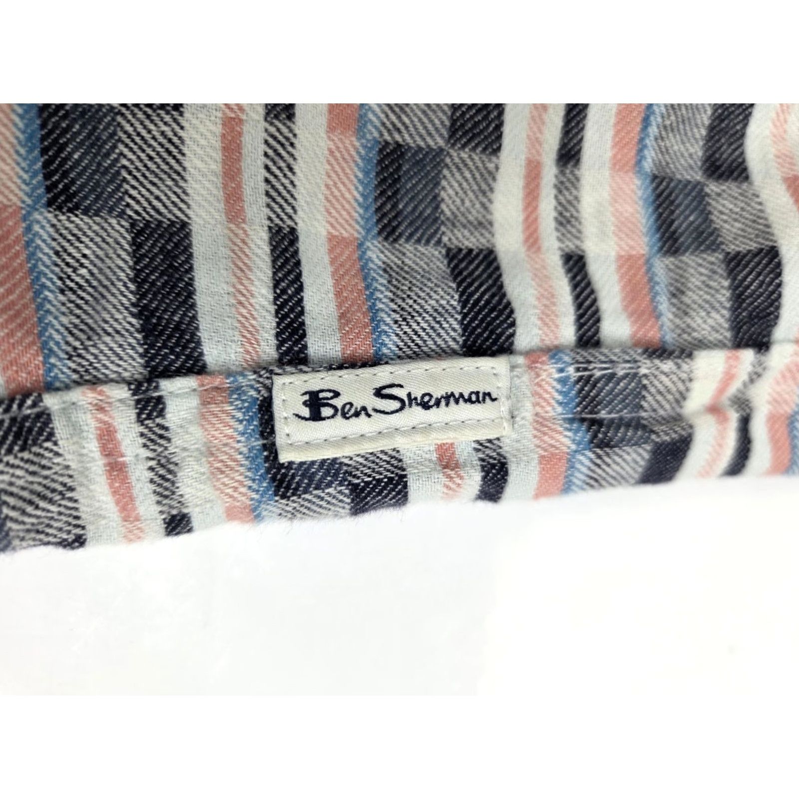 Ben Sherman Ben Sherman Mens Short Sleeve Button-Up Multicolored Plaid Linen Blend XL Shirt Size US XL / EU 56 / 4 - 7 Thumbnail