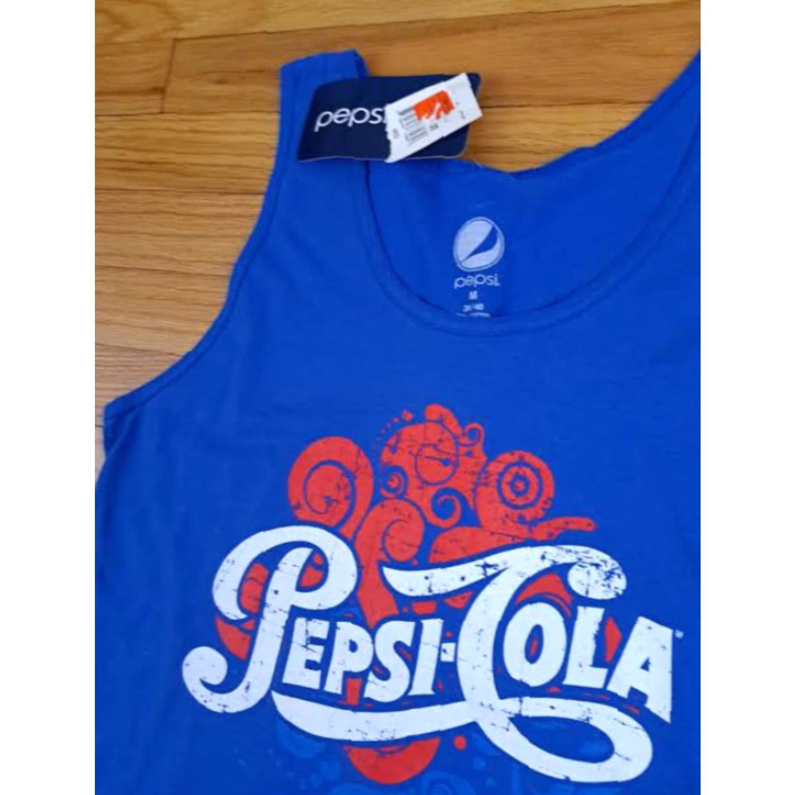 Vintage Pepsi Beach Tank Top Blue NWT Medium Tank Women M Blue Beach Activewear 25in long 20in pit to pit Size M / US 6-8 / IT 42-44 - 4 Thumbnail