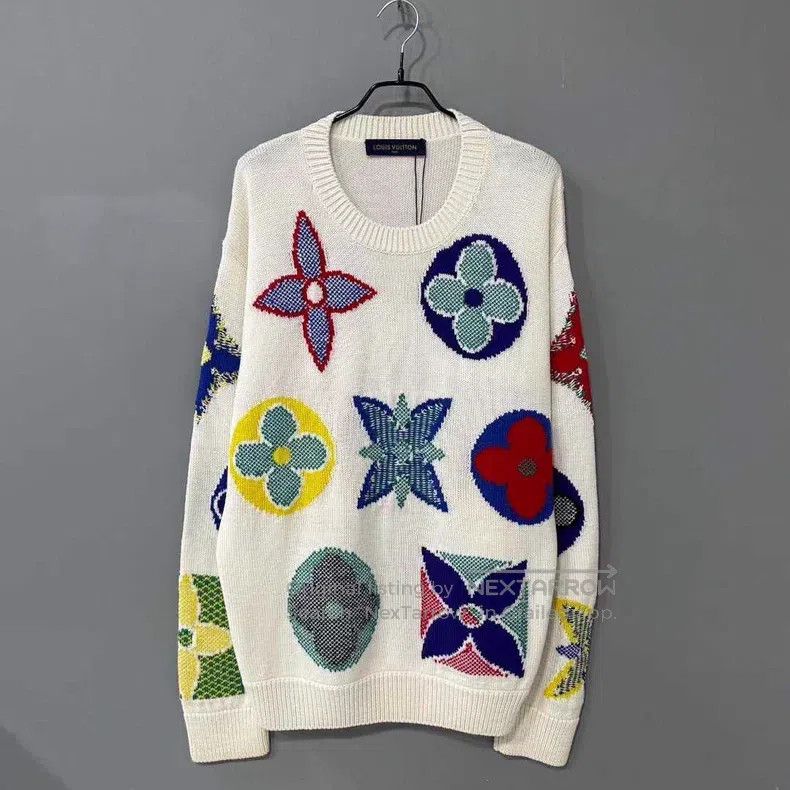 Louis Vuitton Louis Vuitton Colorful oversize three-flower sweater Size US XL / EU 56 / 4 - 1 Thumbnail