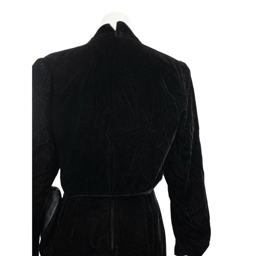 Designer Samir Vintage Black Velvet Dress And Jacket Set Size M / US 6-8 / IT 42-44 - 5 Thumbnail