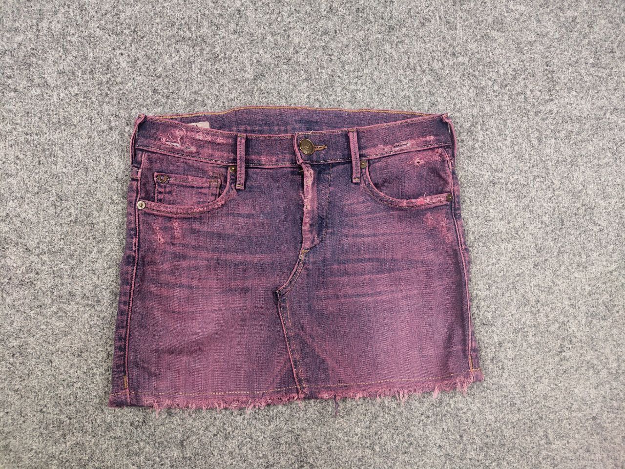 True Religion Vintage True Religion USA Logo Shorts Mini Denim Skirt Y2K Size 28" / US 6 / IT 42 - 6 Thumbnail