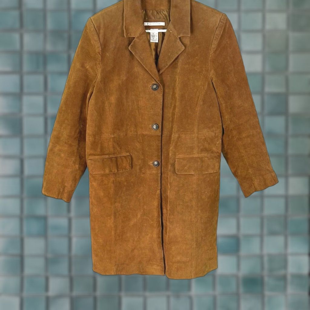 Vintage VINTAGE Cote Femme Brown Pigskin Mid-Length Jacket Size 12 Women Long Sleeve Classic Casual Buttons Size XL / US 12-14 / IT 48-50 - 1 Thumbnail