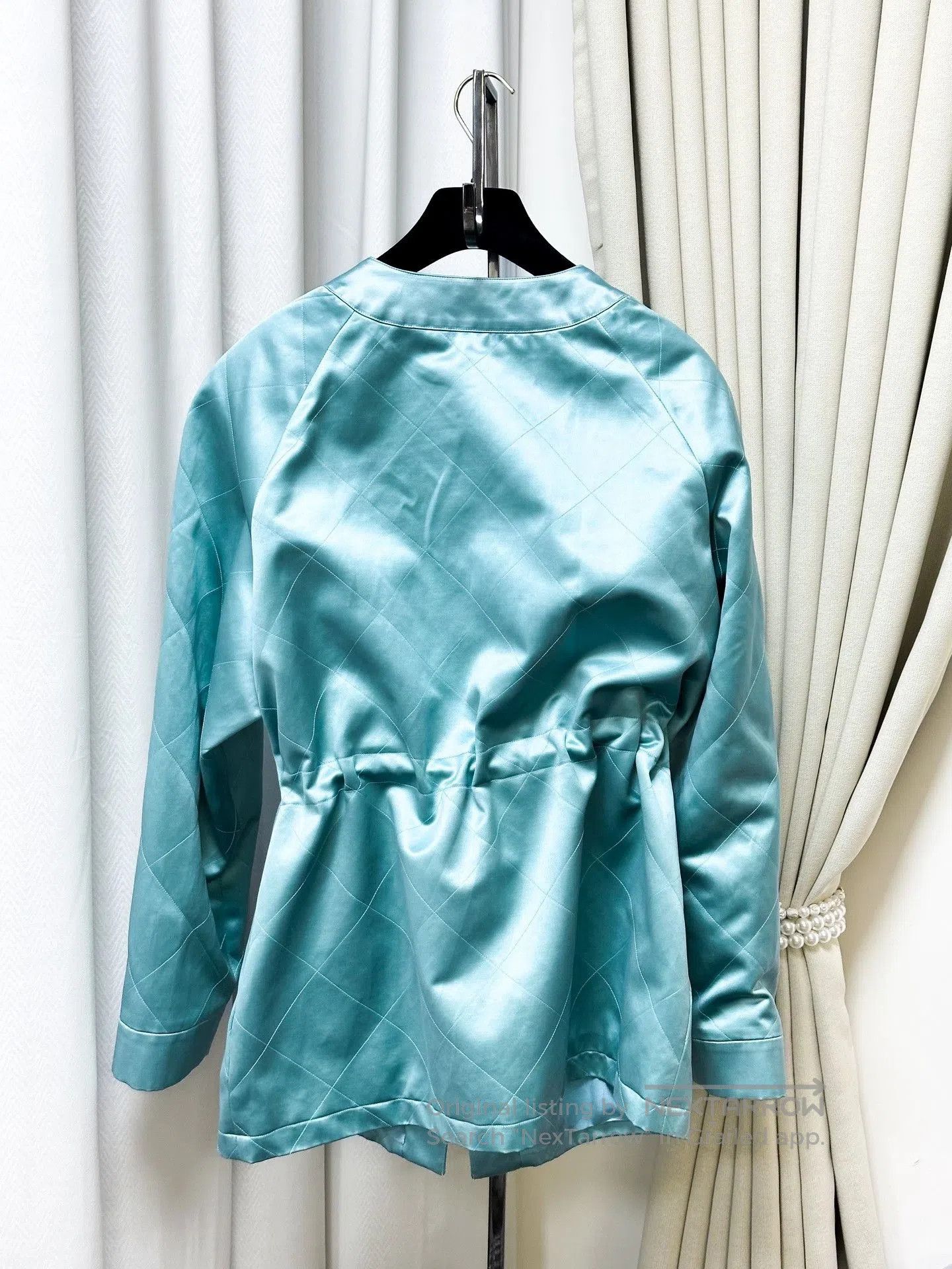 Chanel Chanel Silk Satin Quilted Trench Coat. Size S / US 4 / IT 40 - 3 Thumbnail
