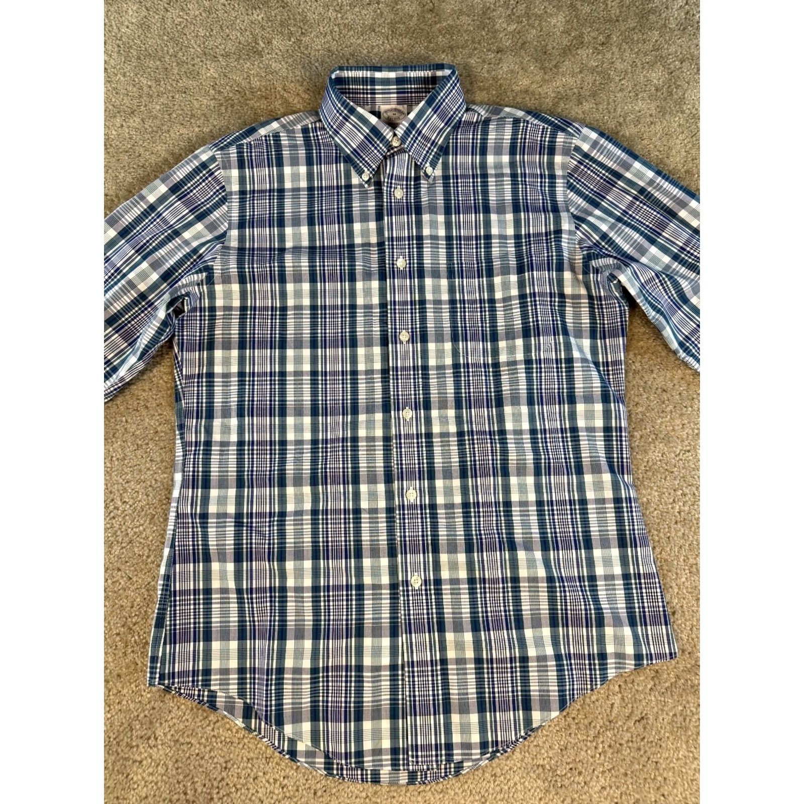 Brooks Brothers Brooks Brothers Regent Fit Blue Plaid Shirt Mens Medium Size US M / EU 48-50 / 2 - 3 Thumbnail