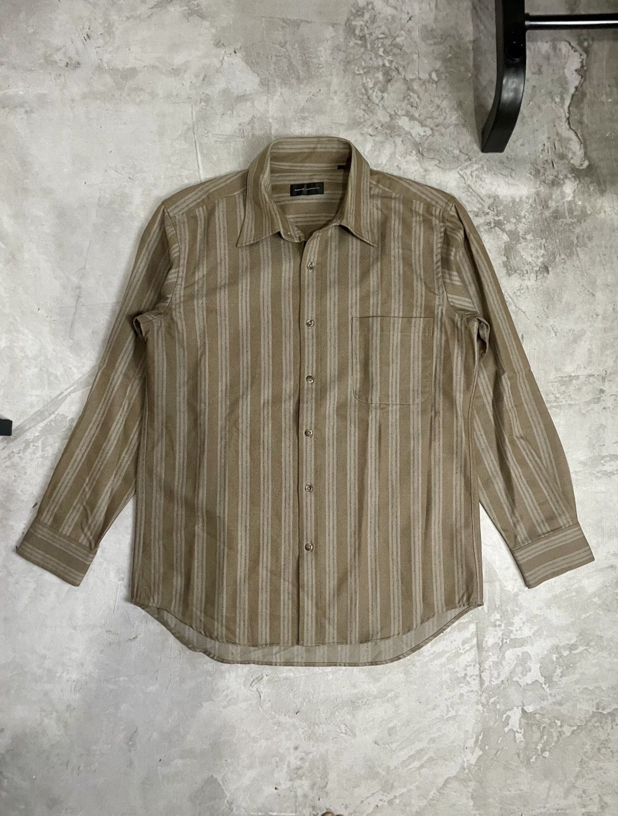 Kansai Yamamoto Kansai Yamamoto Long Shirt Button Up Stripe Pattern Size US L / EU 52-54 / 3 - 1 Thumbnail