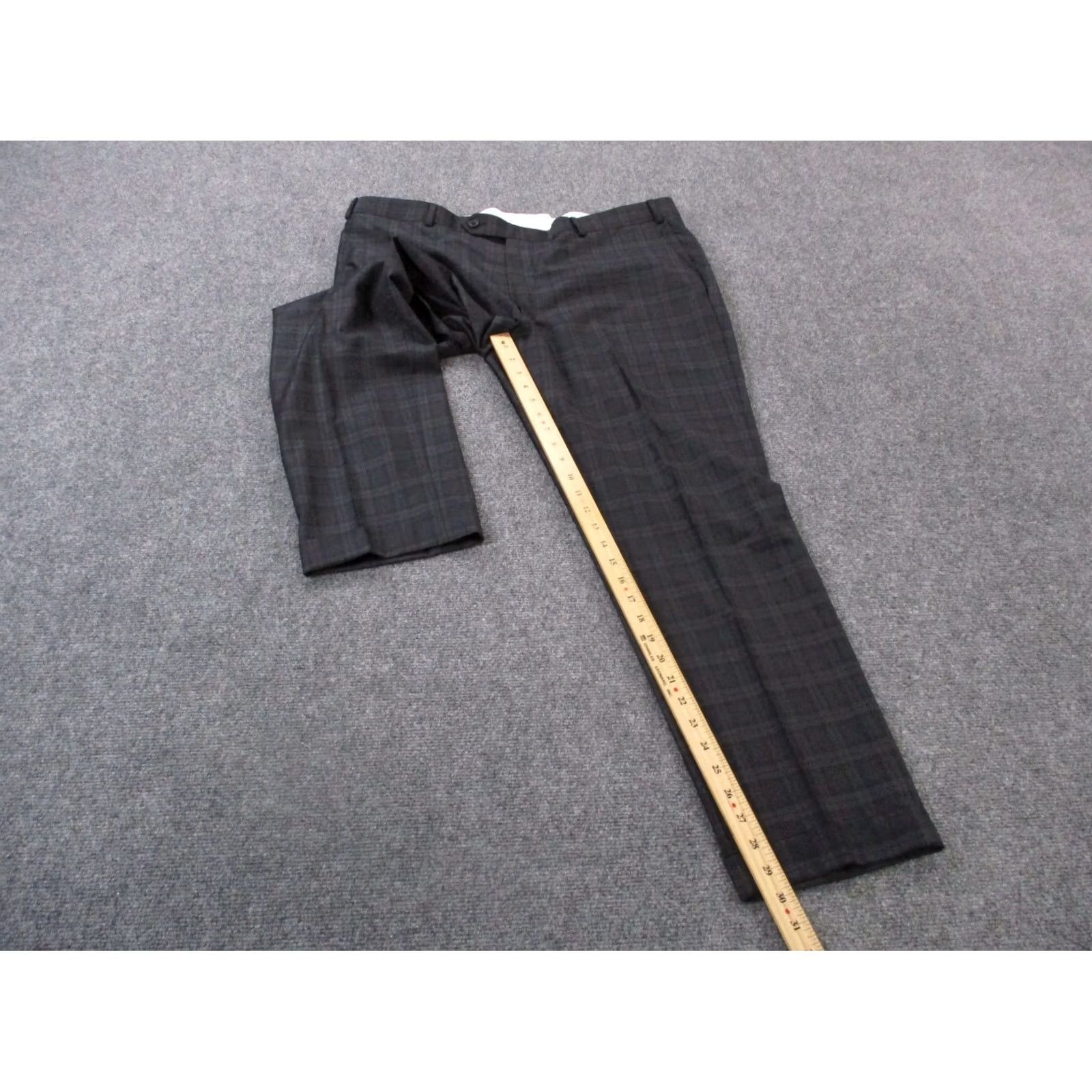 Vintage Samuelsohn Pants Men 42 X 30 Black Plaid Chino Straight Leg Preppy Casual Golf Size US 42 / EU 58 - 3 Thumbnail