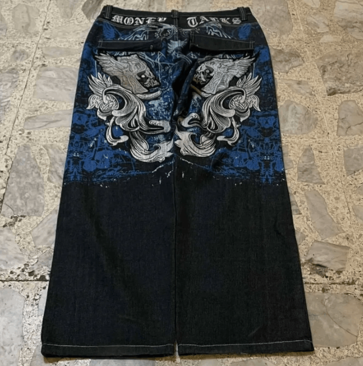 Japanese Brand Streetwear Fashion New Pattern Printing Casual Baggy Jeans Size US 30 / EU 46 - 1 Thumbnail