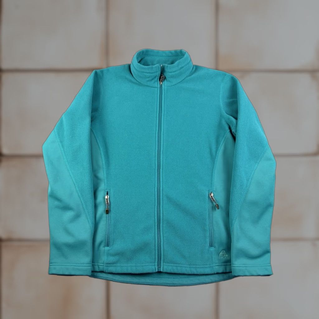 Nike VINTAGE Nike ACG Jacket Men L Teal Blue Fleece Zip Up All Conditions Gear Overcoat Outdoor Autumn Winter Logo Casual Travel Size US L / EU 52-54 / 3 - 1 Thumbnail