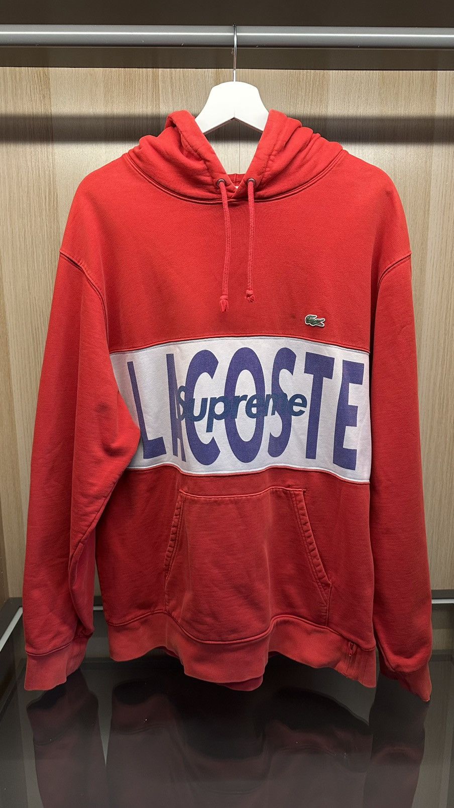 Lacoste x Supreme Panel Logo Hoodie 