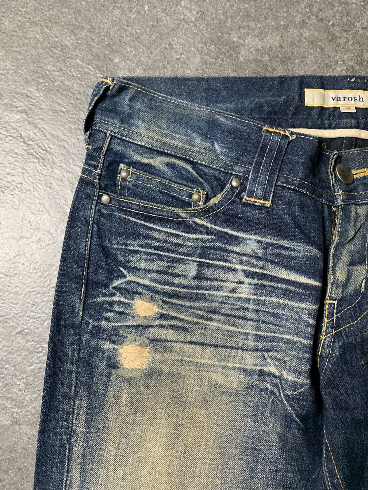 If Six Was Nine 2000s Varosh Studded Statement Mud Wash Flared Jeans Size US 32 / EU 48 - 6 Thumbnail