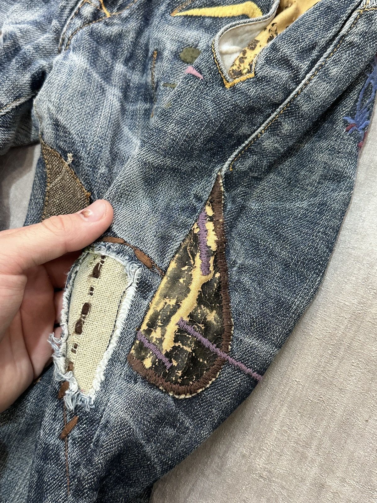 If Six Was Nine Y2K IfSixWasNine Opium LGB style Facchino Embroidered Jeans Size US 29 - 6 Thumbnail