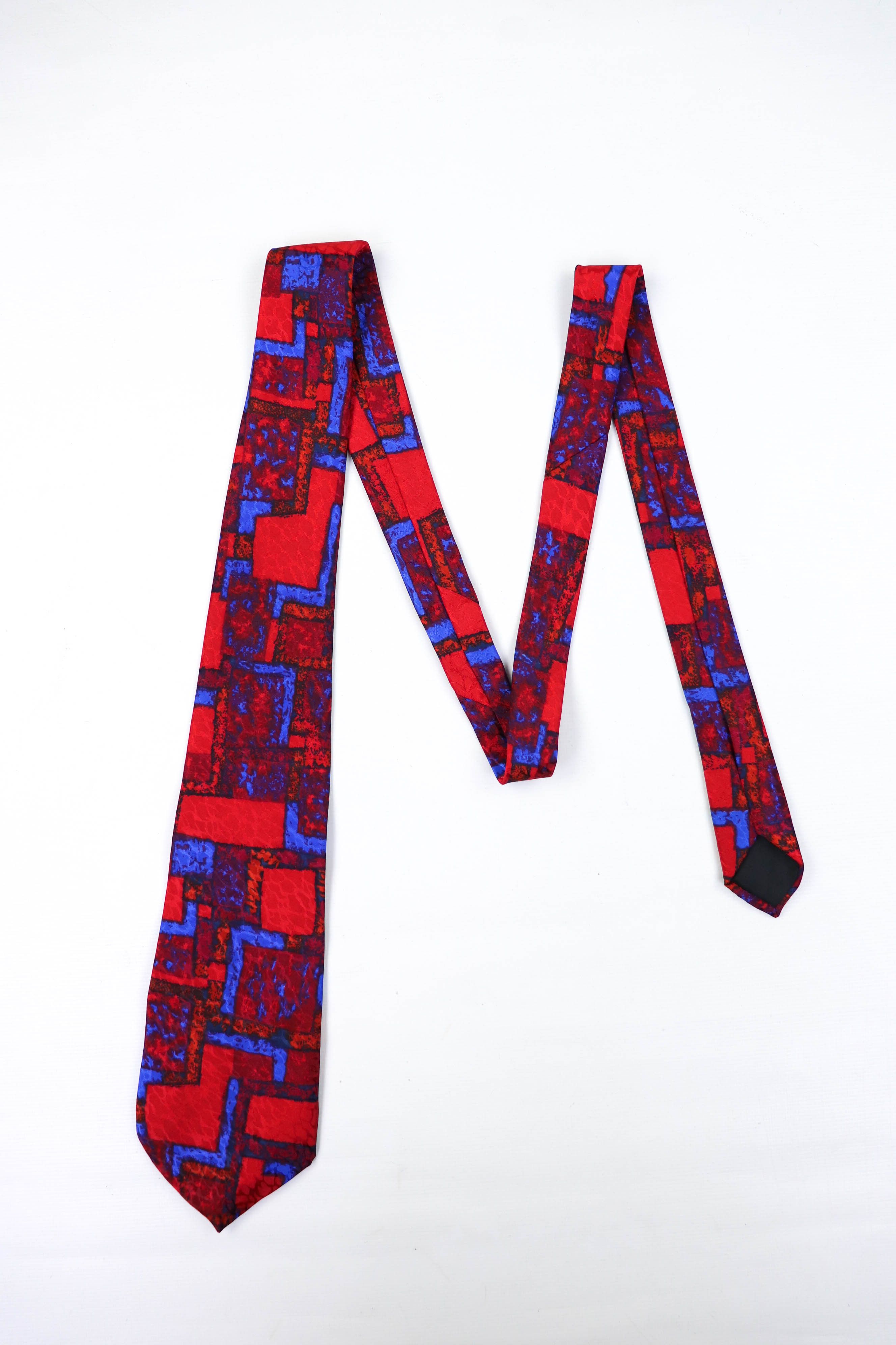 Designer Vintage Paco Rabanne Paris Abstract Graphics Silk Tie Size ONE SIZE - 1 Thumbnail
