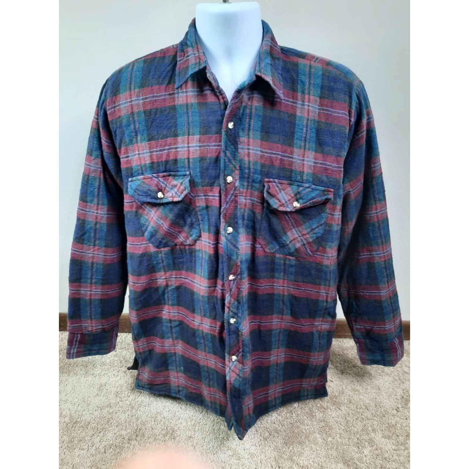 Vintage **VINTAGE ANDOVER TRAIL MEN'S PLAID FLANNEL COAT LARGE LINER QUILTED** User: **VINTAGE ANDOVER TRAIL MEN'S PLAID FLANNEL LINER QUILTED COAT LARGE** Size US L / EU 52-54 / 3 - 7 Thumbnail
