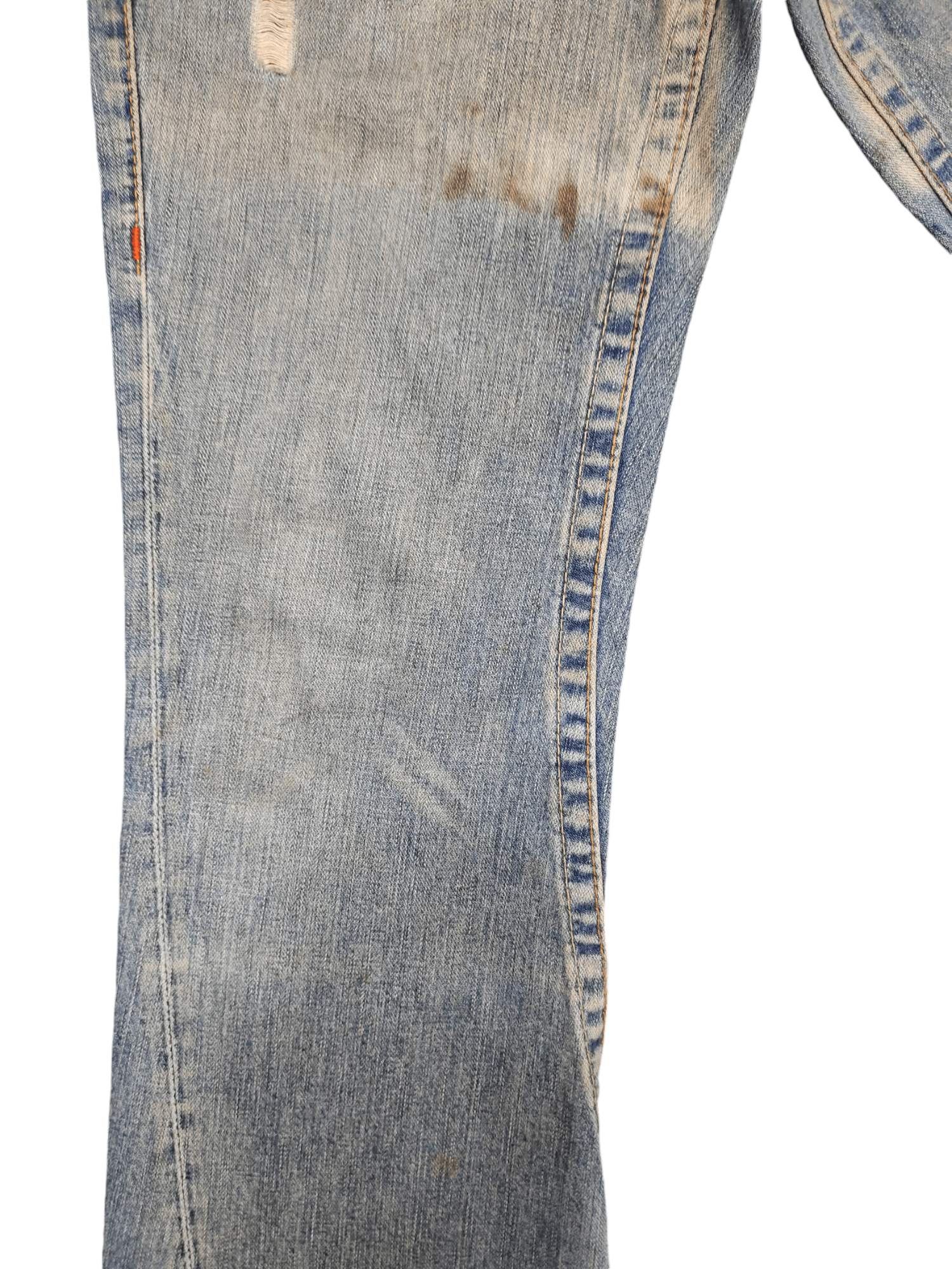 True Religion Flare Jean True Religion Leather Trim Distress Faded Bootcut Size US 31 - 9 Thumbnail
