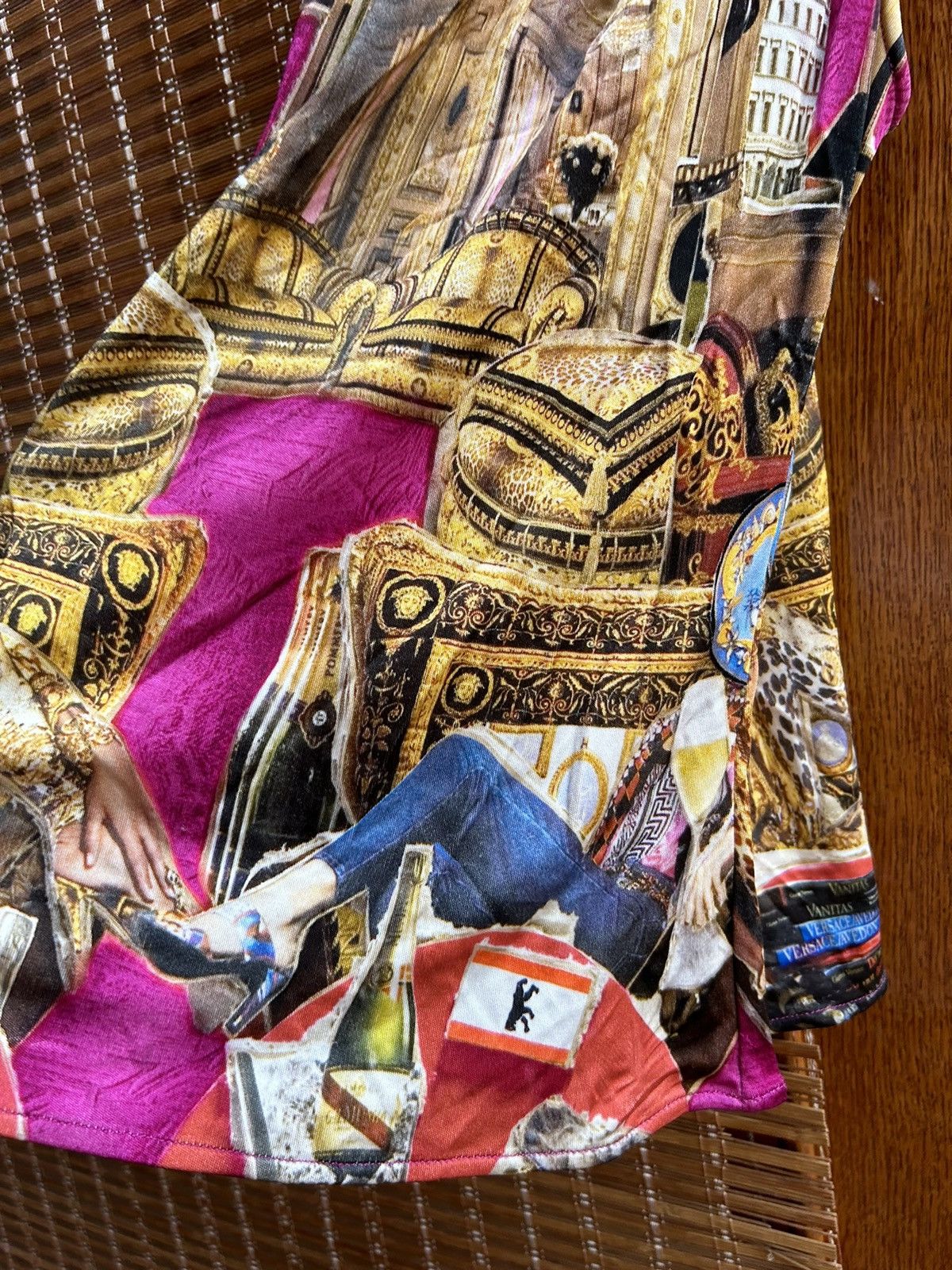 Versace × Vintage 2008 Versace X Tim Roeloffs Sky Print Rayon Blend Top Size XS / US 0-2 / IT 36-38 - 4 Thumbnail