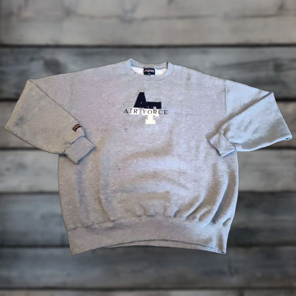 Jansport Vintage Yes JanSport USA Air Force Puff Logo Sweatshirt XL Gray Crewneck Felt Size US XL / EU 56 / 4 - 1 Thumbnail