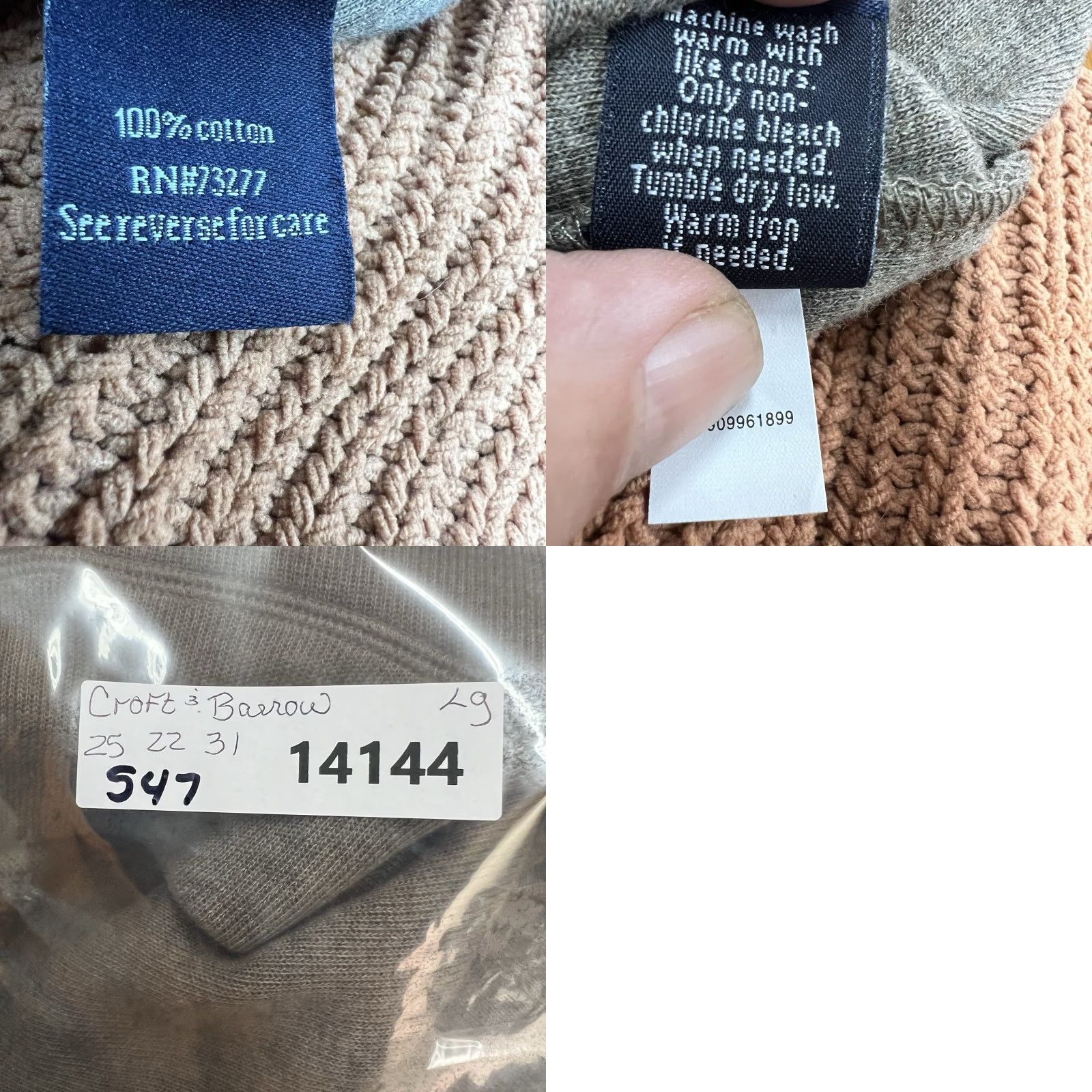 Croft & Barrow Croft & Barrow 1/4 Zip Sweater Men's Size L Brown Knit Pullover Casual Workwear Size L / US 10 / IT 46 - 8 Thumbnail